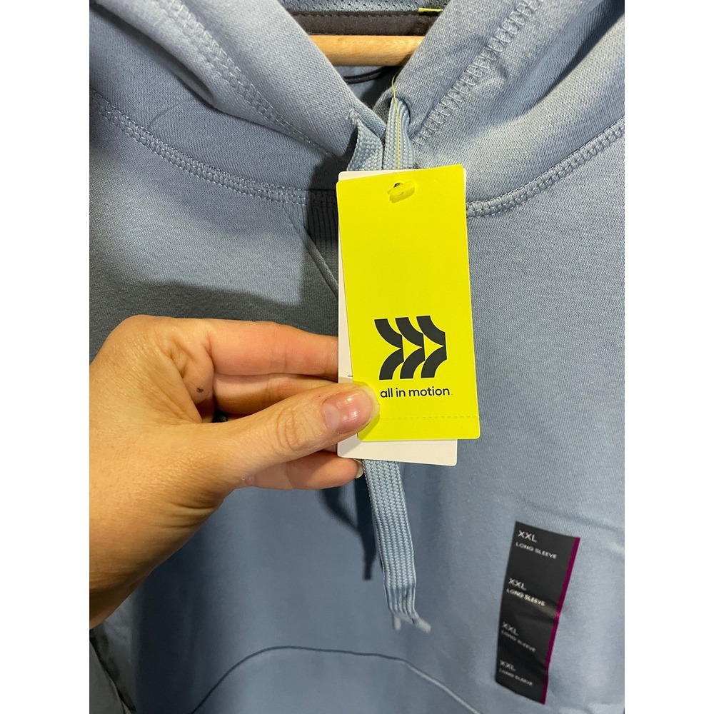 All In Motion Hoodie Women XXL Blue Long Sleeve Activewear Casual Sweatshirt - Picture 4 of 5